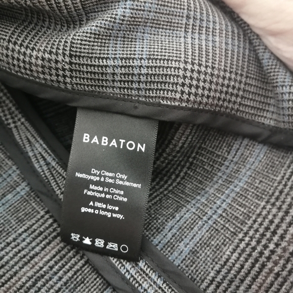 Aritzia Babaton Power Hip Blazer Macauley Glencheck Gray Blue Plaid Size 0 - Picture 13 of 17